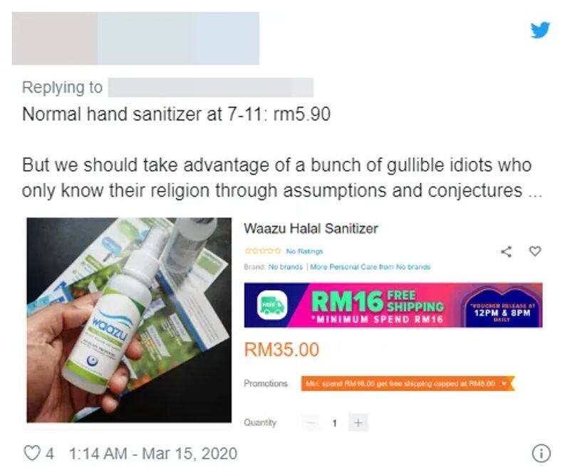 Halal hand sanitizers marketed among Muslims at six times the price amid COVID 19 scare