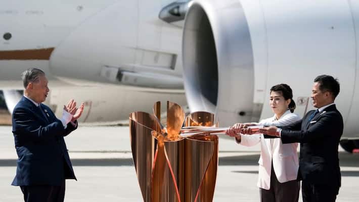 Olympic flame arrived in Japan from Greece Olympic flame arrived in Japan from Greece