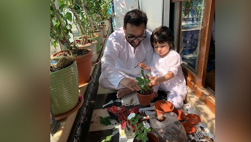 Kareena kapoor khan Son Taimur ali khan planting With papa Saif Ali khan See in pics KPY