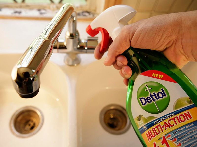 Kepp Detols, Bliching, Betadine at hands throw distance to disinfect home in Coronavirus outbreak