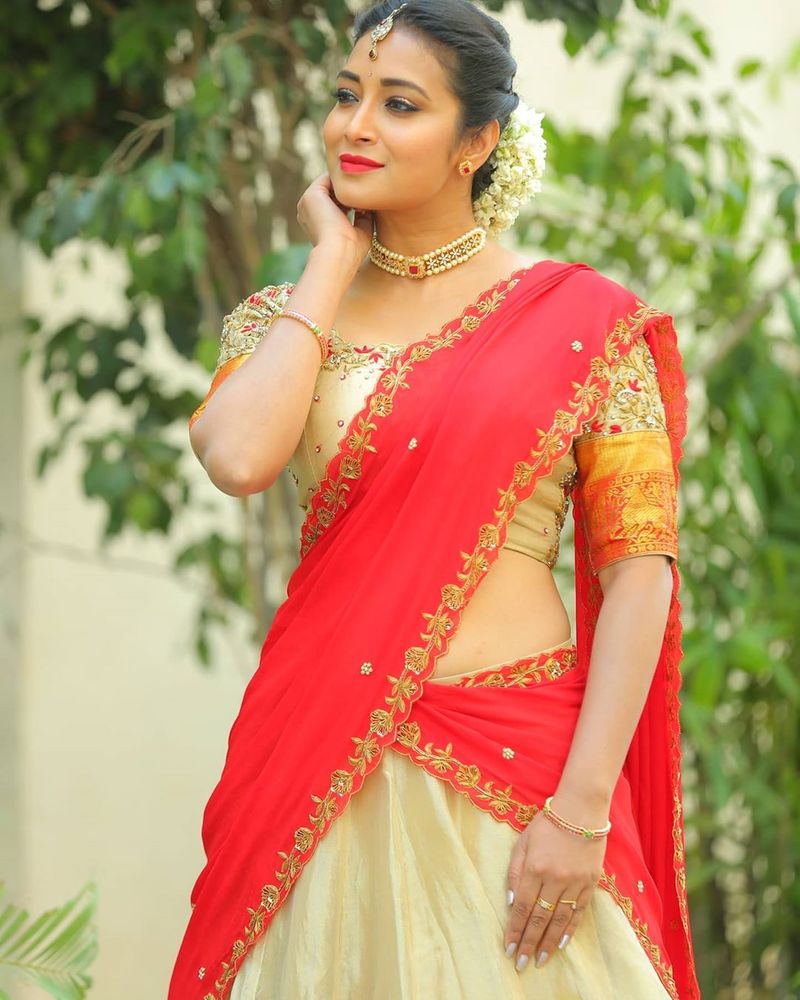 Bigg Boss beauty Bhanu sree half saree look