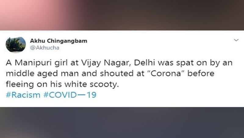 shocking incident delhi man spits gutka on manipur girl claiming she is corona virus kph