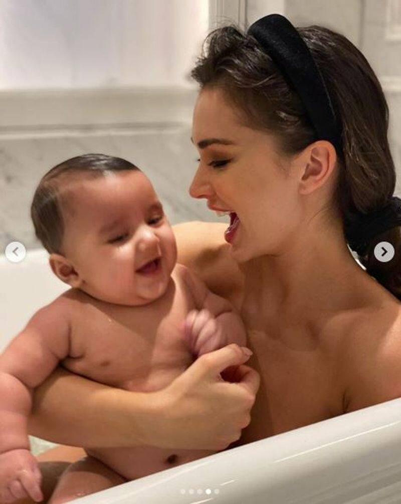 amy jackson bath dub with child photo goes viral