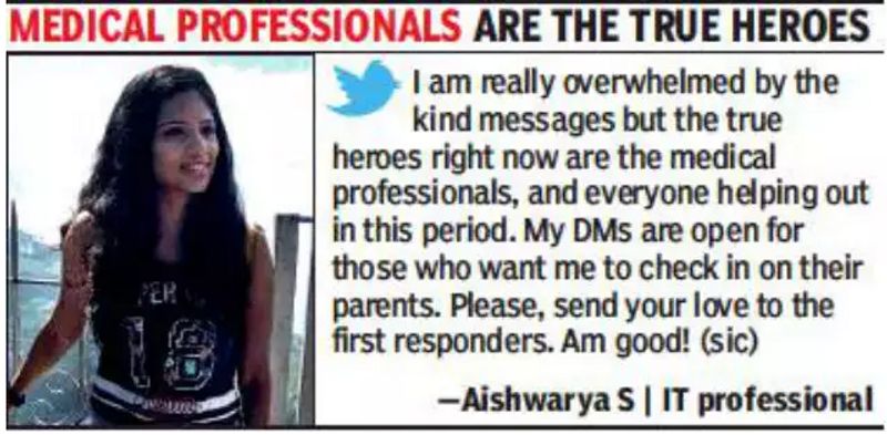 hats off to her she cycles offering help food to senior citizens around bengaluru in corona outbreak pandemic kpt