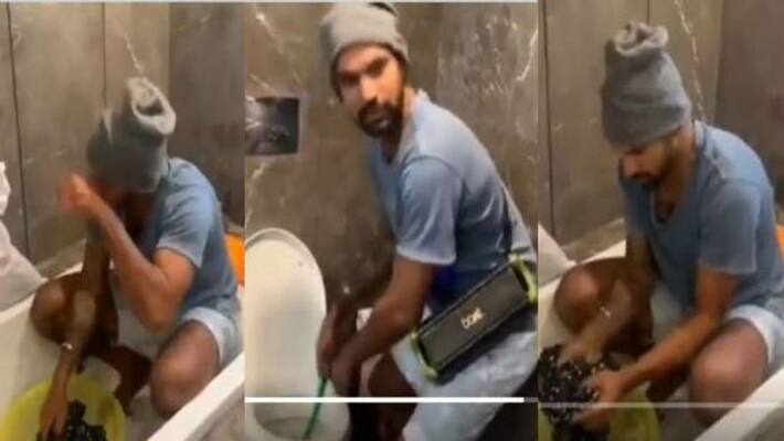 Sikhar Dhawan share a Funny video of Washing clothes, cleaning washroom Sikhar Dhawan share a Funny video of Washing clothes, cleaning washroom