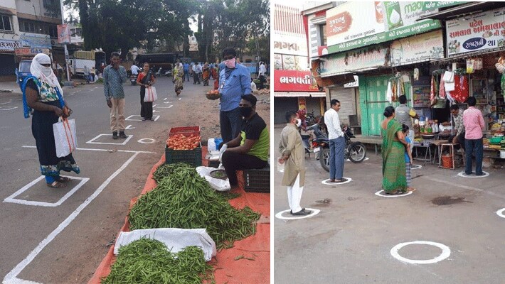 coronavirus lockdown in india social distancing images for Shopkeeper kpr