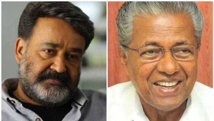 Mohanlal congrats Pinarayi Vijayan Mohanlal congrats Pinarayi Vijayan