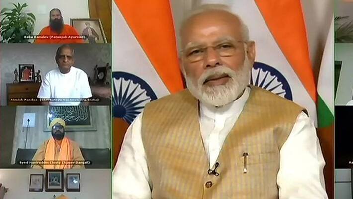 PM Modi interacts with members of various social welfare organisations over COVID-19 kps PM Modi interacts with members of various social welfare organisations over COVID-19 kps