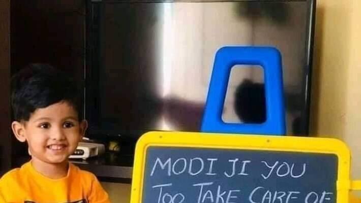 a little boy expressed modi ji you too take care of you and we need you a little boy expressed modi ji you too take care of you and we need you