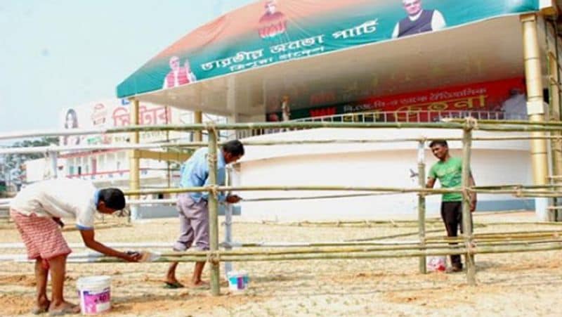 Sabzimandi in cricket stadium in Tripura, people coming to buy meat and fish KPB