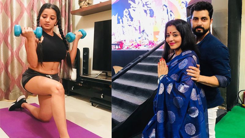 मोनालिसा ने एक बार फिर घर में वर्कआउट करते फोटो पोस्ट की है। इस फोटो में वे दो चोटी, ब्लैक शॉर्ट्स और हाथों में डंबल लिए नजर आ रही है।