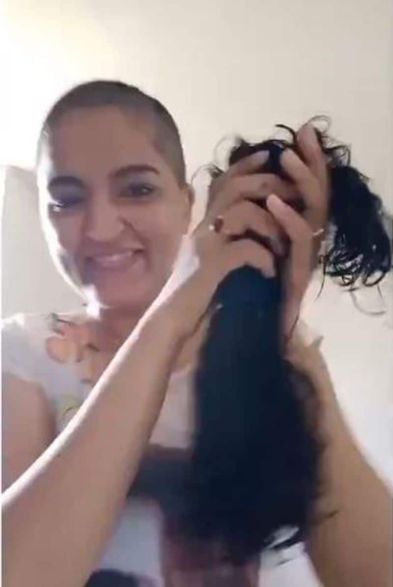 Kannada actress Sukrutha Wagle donates her hair for Cancer patients