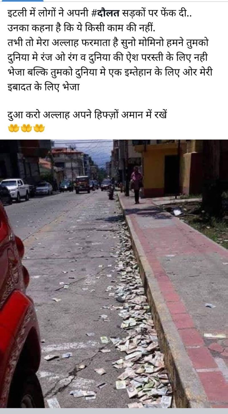 corona outbreak italy citizens thrown money on roads old venezuela image shared kpt