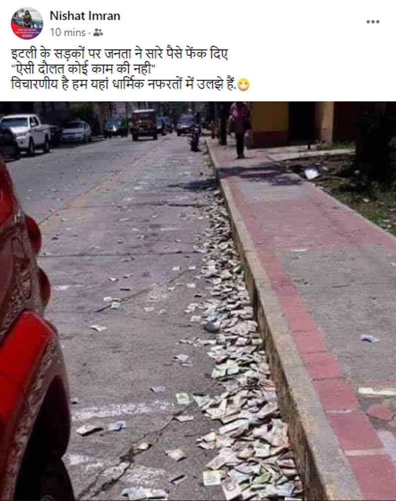 corona outbreak italy citizens thrown money on roads old venezuela image shared kpt