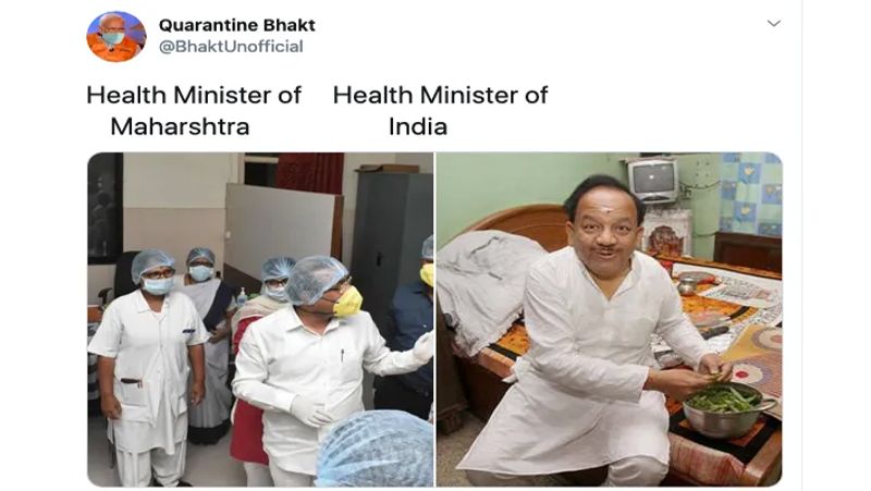 वायरल फोटो के साथ दूसरे कर्मठ लोगों की फोटो भी शेयर की जा रही है और हर्षवर्धन को आलोचना का सामना करना पड़ रहा है।