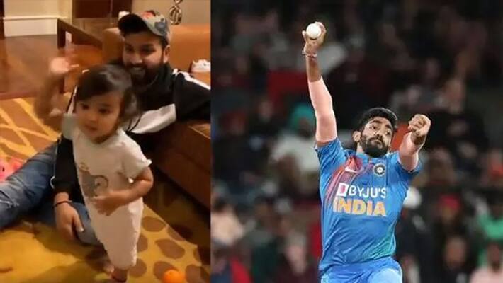 Rohit Sharma's daughter copied Bumrah's action kpb Rohit Sharma's daughter copied Bumrah's action kpb