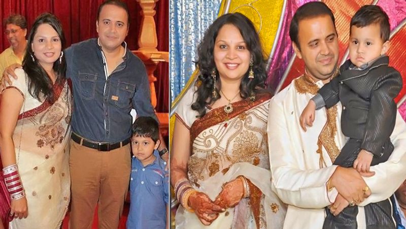 आत्माराम भिड़े उर्फ मंदार चंदावरकर पत्नी स्नेहल और पार्थ के साथ।