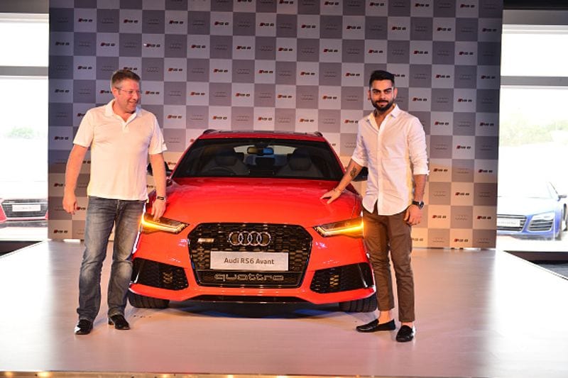Kohli with Joe King, Head, Audi India, during the launch of RS6 Avant on June 4, 2015 in New Delhi.