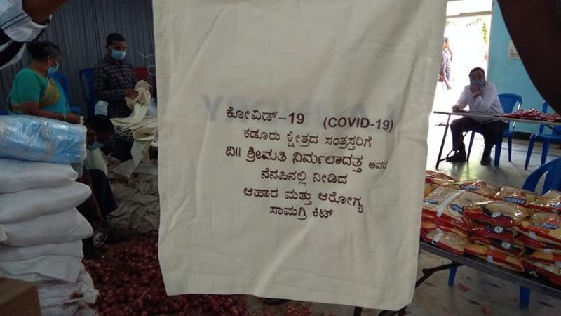 JDS Leader YSV Datta contributes RS 10 lakh food materials to underprivileged people For Lockdown at Kadur