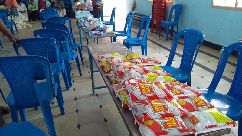 JDS Leader YSV Datta contributes RS 10 lakh food materials to underprivileged people For Lockdown at Kadur