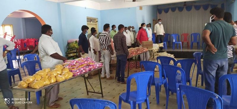 JDS Leader YSV Datta contributes RS 10 lakh food materials to underprivileged people For Lockdown at Kadur
