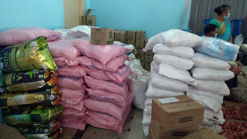 JDS Leader YSV Datta contributes RS 10 lakh food materials to underprivileged people For Lockdown at Kadur