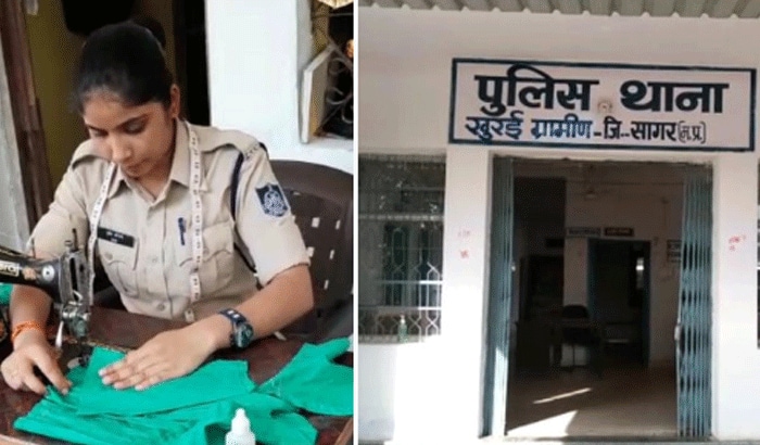 महिला पुलिस की ऐसी एक जज्बे की कहानी एमपी के सागर से सामने आई है। जहां एक महिला पुलिसकर्मी मास्क बना रही है ताकि लोगों तक मास्क पहुंचाया जा सके। सागर जिले के खुरई थाने की महिला आरक्षक सुश्री सृष्टि श्रोतिया की लगन को सलाम।