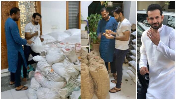 Irfan Pathan and Yusuf Pathan distribute 10000 kg rice and 700 kg potato amid Coronavirus pandemic Irfan Pathan and Yusuf Pathan distribute 10000 kg rice and 700 kg potato amid Coronavirus pandemic