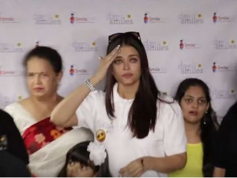 Aishwarya Rai, along with Aaradhya and mother Brindya Rai, went to an event SMILE Train foundation where media and paparazzi followed them.