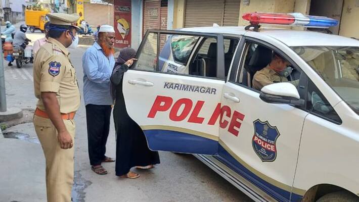 Lock Down: Police help pregnant woman at Karimanagar Lock Down: Police help pregnant woman at Karimanagar