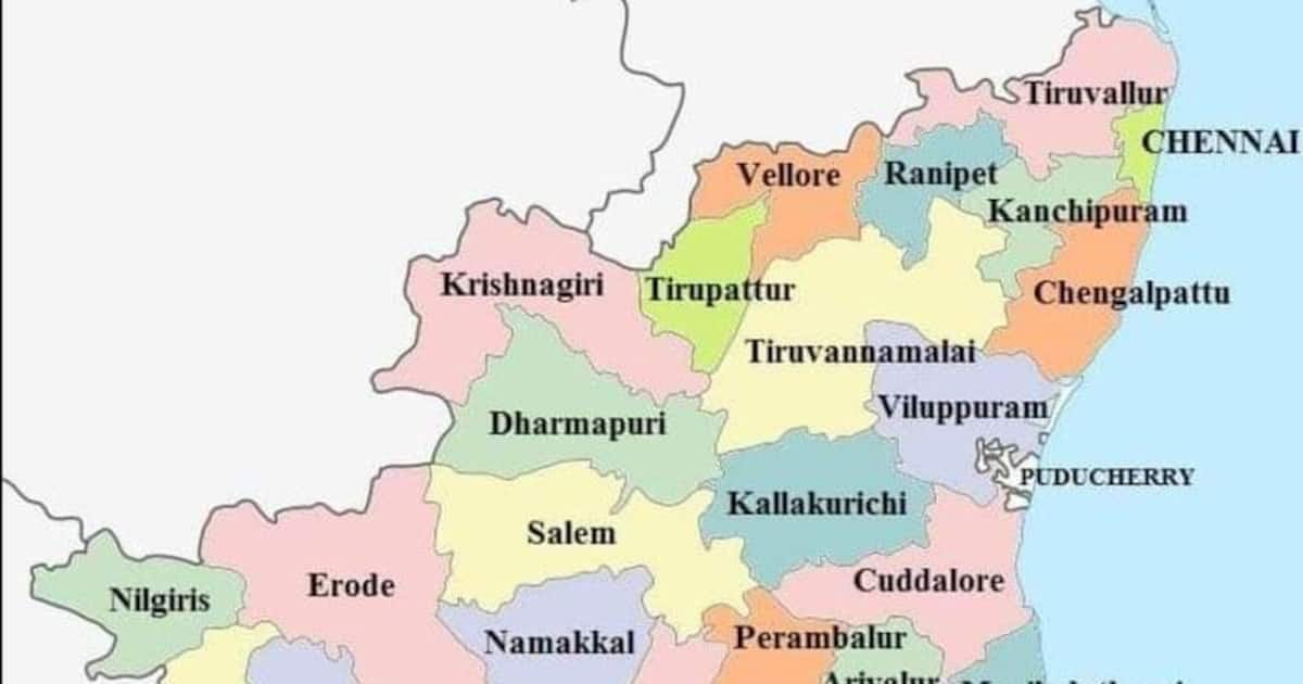 38 மாவட்டங்களுடன் வெளியானது தமிழ்நாட்டின் புதிய மேப்..! new map of