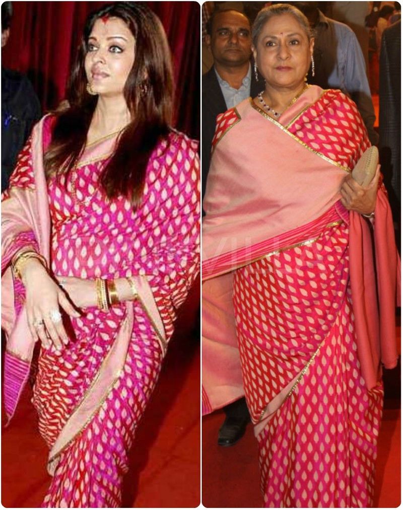 An old picture of Aishwarya Rai Bachchan in a pink saree has gone viral. Wondering why? Well, the saree worn by Aishwarya is the same saree that her mother-in-law Jaya Bachchan wore a couple of years ago.