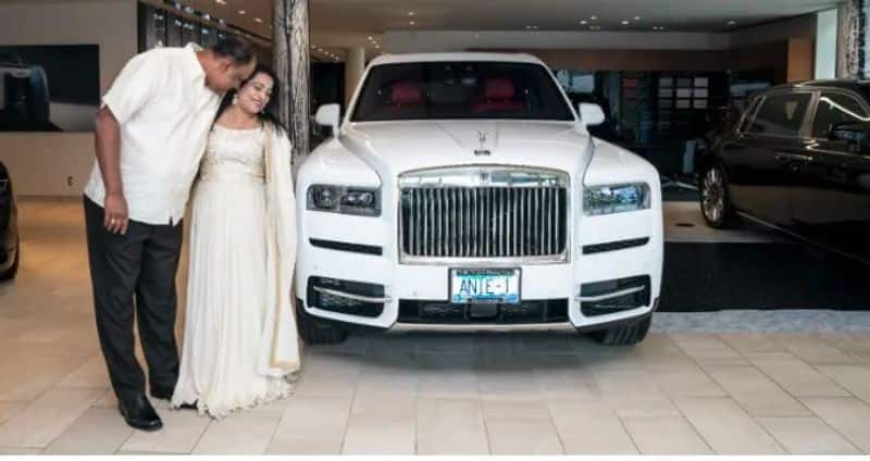 Indian Origin Canada citizen gift Rolls royce cullinan car to his wife for wedding anniversary