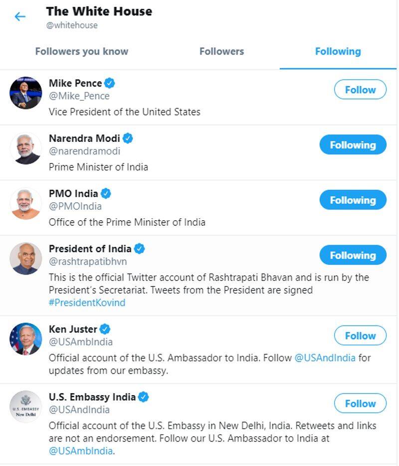 PM Narendra Modi only world leader followed by White House on Twitter