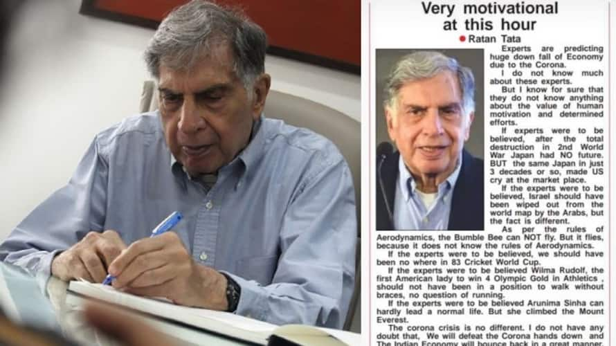 Coronavirus: Ratan Tata clarifies on fake quote; urges people to verify ...