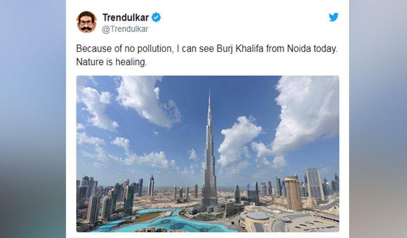 किसी को नोएडा से बुर्ज खलीफा भी नजर आने लगा। इस तरह के मीम काफी शेयर किये गए।