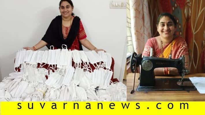 Mangalore bjp women wing prepares masks Mangalore bjp women wing prepares masks
