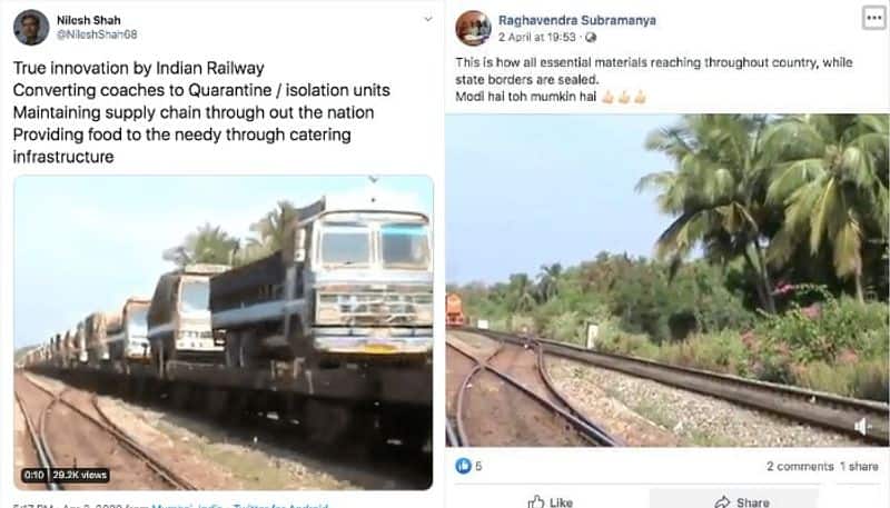 Old Video of train carrying trucks is going viral Amid Lockdown