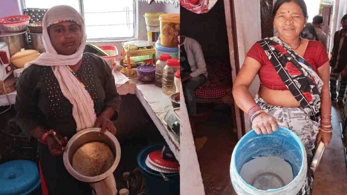 तस्वीर में दिखाई देने वाले यह दो परिवार यूपी के कानपुर के रहने वाले हैं। उनके पति दिहाड़ी मजदूर और ठेले लगाते हैं। लॉकडाउन होने के बाद इन परिवारों के पास बचा पैसा भी खत्म हो गया। कई घरों में राशन खत्म हो चुका है तो कई घरों में खत्म होने की कगार पर है।
