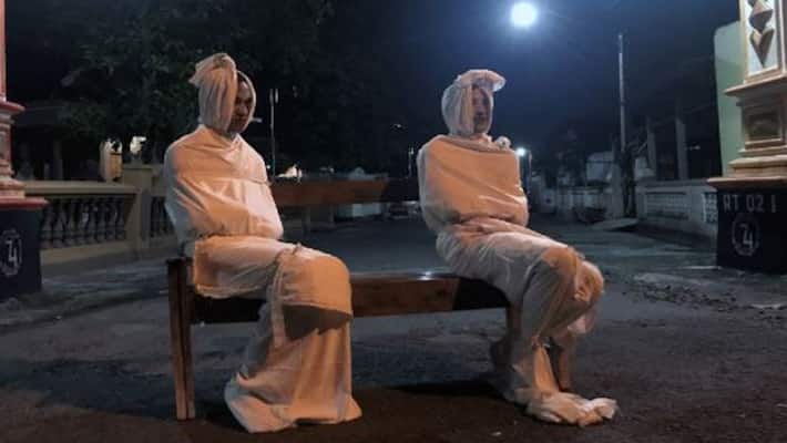 corona ghosts doing night patrolling in this village corona ghosts doing night patrolling in this village