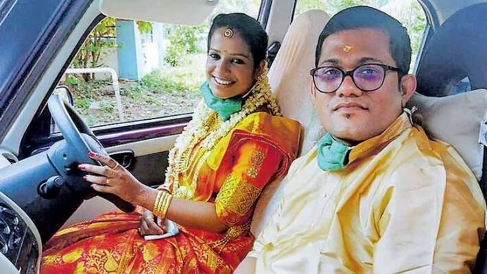 Bride and groom drive car around 130 km after marriage Bride and groom drive car around 130 km after marriage