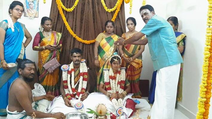 in chennai a marriage happened in home due to curfew in chennai a marriage happened in home due to curfew