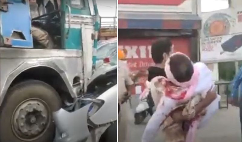लॉकडाउन के चलते सड़कें सूनी थीं, लेकिन हादसा देखकर कुछ लोग मदद को घरों से निकल आए।
