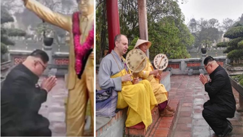 तस्वीर को फोटोशॉप की मदद से असली तस्वीर को फ्लिप कर उसमें बाबा साहेब अंबेडकर की प्रतिमा को जोड़ दिया गया है। 