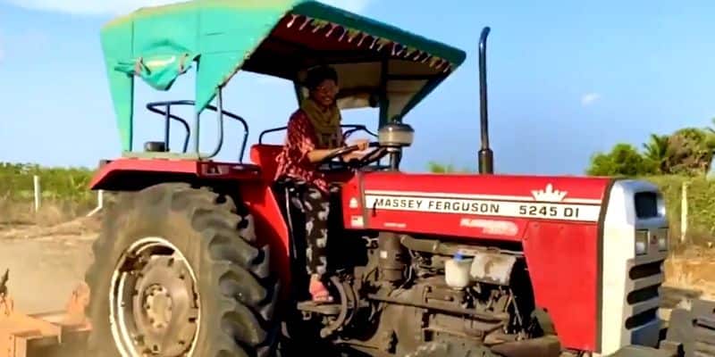 actress keerthi pandiyan doing agriculture work
