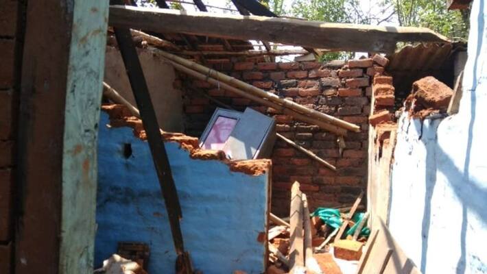 wild elephants attacked house of subrahmanian in wayanad wild elephants attacked house of subrahmanian in wayanad