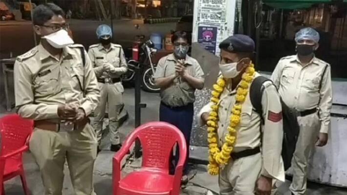 coronavirus lockdown police man walked for 16 days to reach on duty in ujjain kpr coronavirus lockdown police man walked for 16 days to reach on duty in ujjain kpr
