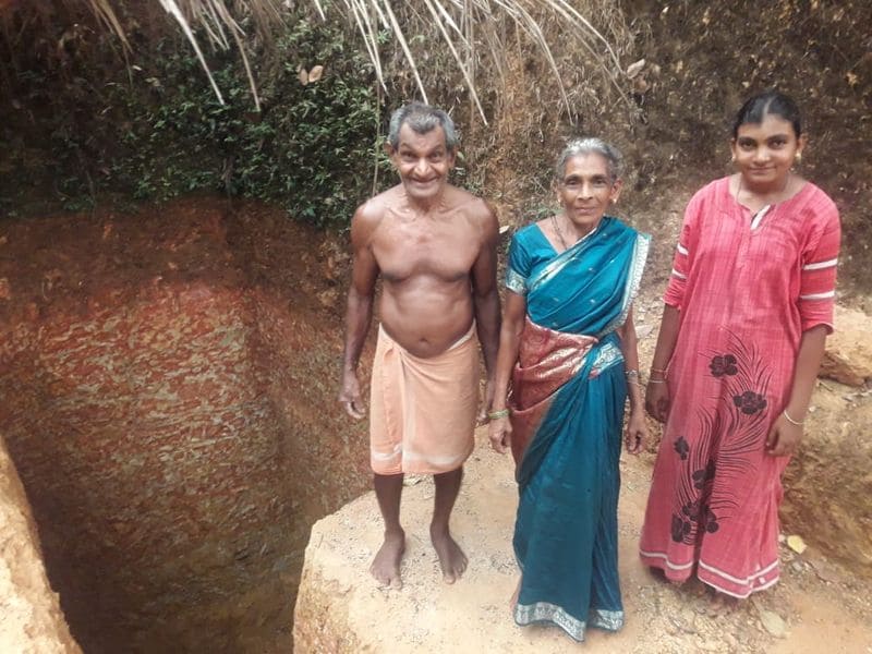 Cancer patient dig a well with help of wife daughter during lockdown in kasaragod