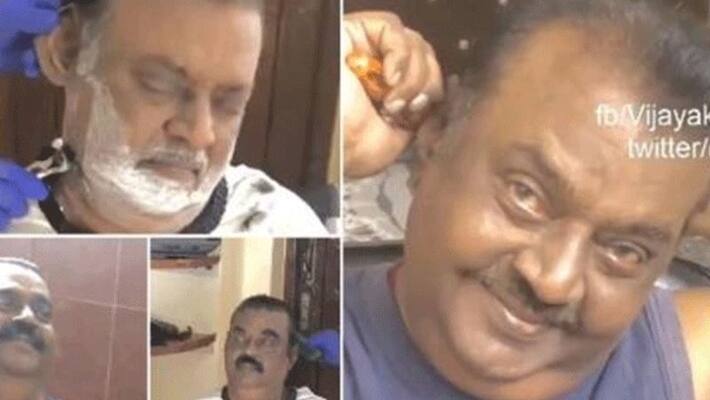 lockdown... Hair cutting, Shave vijayakanth shares new viral video lockdown... Hair cutting, Shave vijayakanth shares new viral video