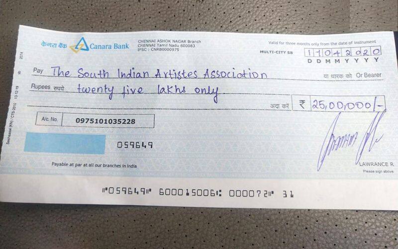 Actor Raghava lawrence Again Donate 50 Lakhs To Amma Unavagam